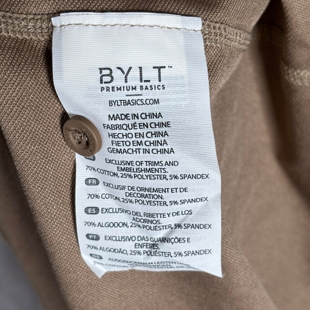 BYLT Drop-Cut Long Sleeve Lux Polo XXL Driftwood Fawn NWT - Picture 6 of 7